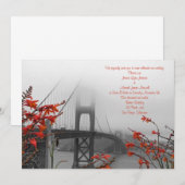 Oranje uitnodiging tot weddenschap met Golden Gate (Voorkant / Achterkant)