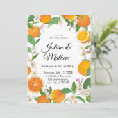 Oranje uitnodiging tot weduwen aanpassen (Staand voorkant)