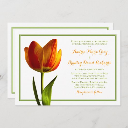 Oranje uitnodiging tot weduwschap (Voorkant / Achterkant)