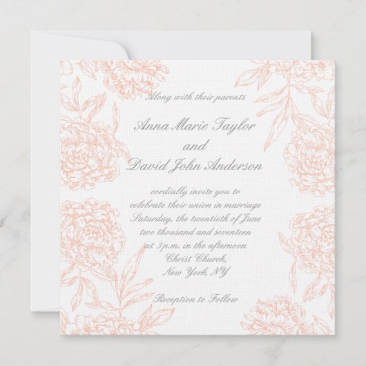 Oranje uitnodiging tot weduwschap met pinda's (Voorkant)