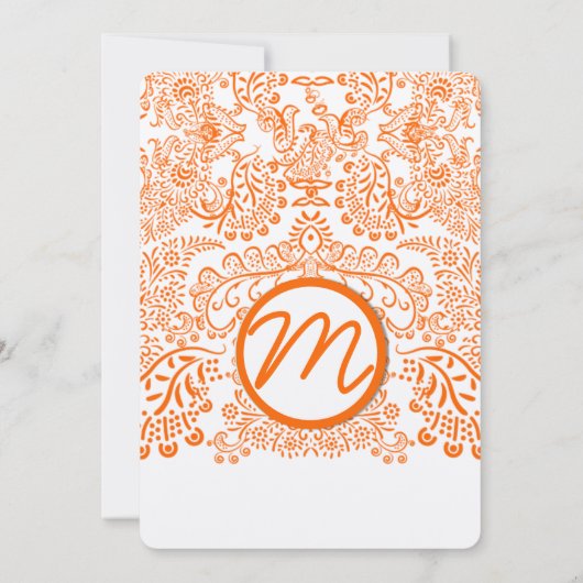 Oranje uitnodiging tot weduwschap over vogels (Achterkant)