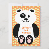 Oranje uitnodiging van Polka Dot Panda (Voorkant)
