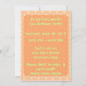 Oranje uitnodiging van Polka Dot Panda (Achterkant)