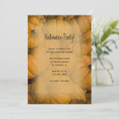 Oranje uitnodiging van Pumpkins Halloween Party (Staand voorkant)