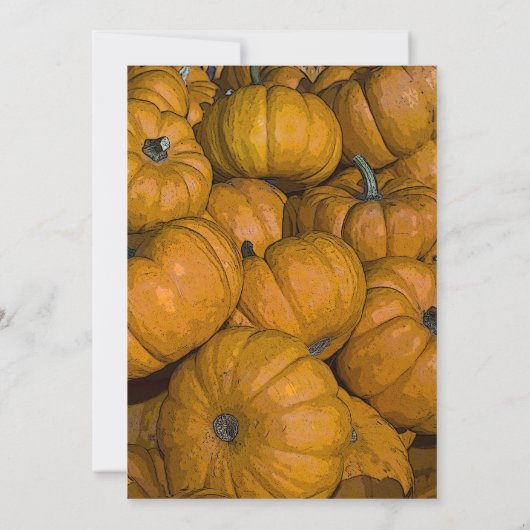 Oranje uitnodiging van Pumpkins Halloween Party (Achterkant)