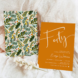 Oranje uitnodiging voor 40ste verjaardag