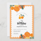 Oranje uitnodiging voor Birthday Citrus (Voorkant)