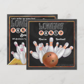 Oranje uitnodiging voor Bowling Party (Voorkant / Achterkant)