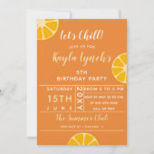 Oranje uitnodiging voor de zomerpartij Citrus (Voorkant)