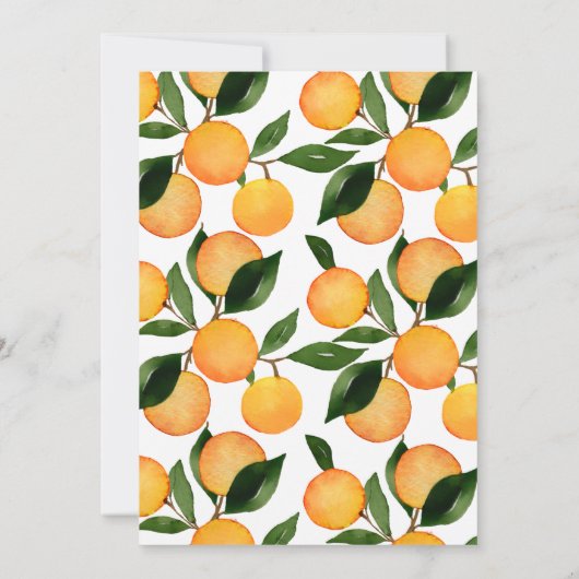 Oranje uitnodiging voor eerste verjaardag van klei (Achterkant)