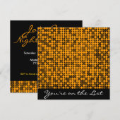 Oranje uitnodiging voor Glam (Voorkant / Achterkant)