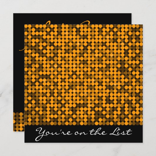 Oranje uitnodiging voor Glam (Voorkant / Achterkant)