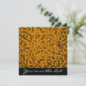 Oranje uitnodiging voor Glam (Staand voorkant)