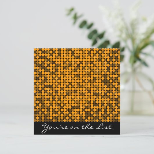 Oranje uitnodiging voor Glam (Staand voorkant)