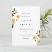 Oranje uitnodiging voor het aangaan van een huweli (Staand voorkant)