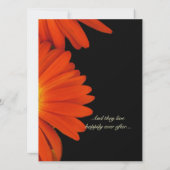 Oranje uitnodiging voor het huwelijk in gerbera da (Achterkant)