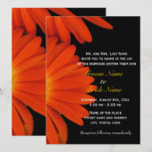 Oranje uitnodiging voor het huwelijk in gerbera da (Voorkant / Achterkant)