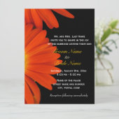 Oranje uitnodiging voor het huwelijk in gerbera da (Staand voorkant)
