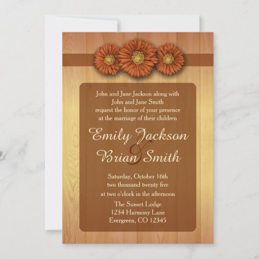 Oranje uitnodiging voor het huwelijk van het land  (Voorkant)