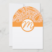 Oranje uitnodiging voor het huwelijk van Paisley (Achterkant)