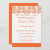 Oranje uitnodiging voor het huwelijk van Paisley (Voorkant / Achterkant)