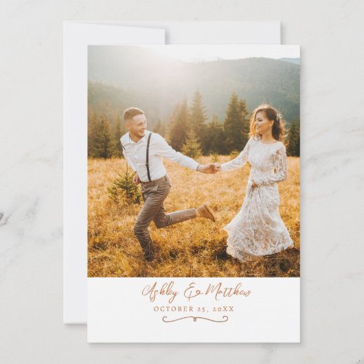 Oranje uitnodiging voor het huwelijk van Terracaot (Achterkant)