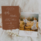 Oranje uitnodiging voor het huwelijk van Terracaot