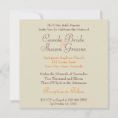 Oranje uitnodiging voor het uitzenden van Star Wed (Achterkant)