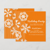 Oranje uitnodiging voor Snowflakes (Voorkant / Achterkant)