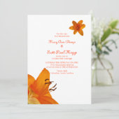 Oranje uitnodiging voor weddenschappen met asbest (Staand voorkant)