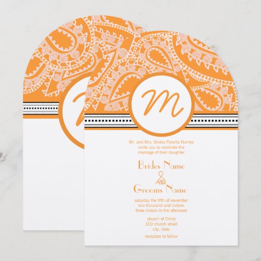 Oranje uitnodiging voor weddenschappen met Stippen (Voorkant / Achterkant)