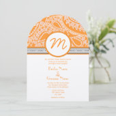 Oranje uitnodiging voor weddenschappen met Stippen (Staand voorkant)