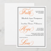 Oranje uitnodiging voor weduwschap met kalenders (Voorkant / Achterkant)