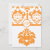 Oranje uitnodigingen tot bruiloft in Damask Weddin (Achterkant)