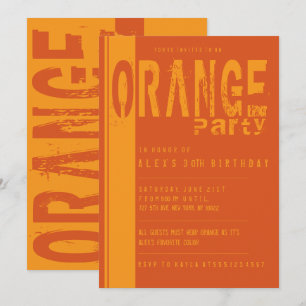 Oranje uitnodigingen van de Birthday Party