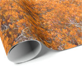 Oranje uitzicht. Oranje bladachtergrond. herfst Cadeaupapier (Rol Hoek)