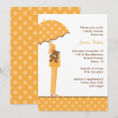 Oranje Umbrella Ma Baby Shower-uitvindingen Kaart (Voorkant / Achterkant)