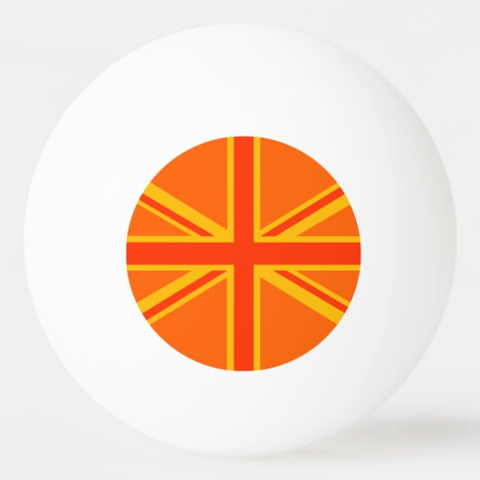 Oranje Union Jack Pingpongbal (Achterkant)