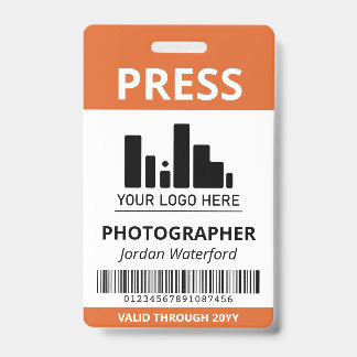 Oranje Uw Logo Bar Code Pers ID Badge