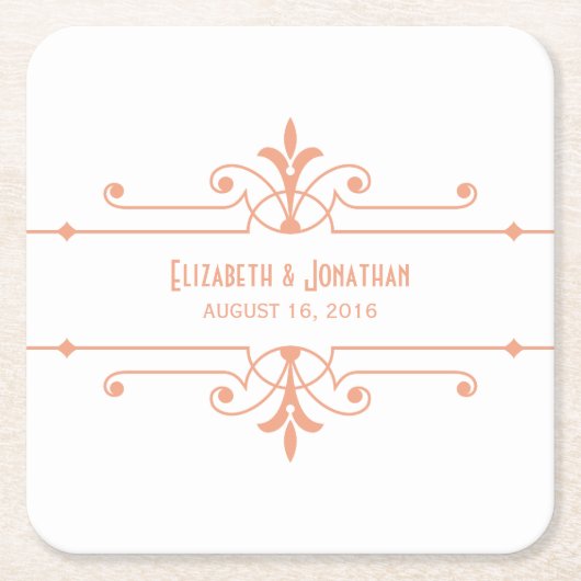 Oranje v2 Fancy Onderzetter voor sierpapier (Voorkant)