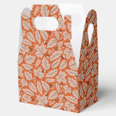 Oranje val bladeren & eikels patroon bedankdoosjes (Geopend)