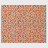 Oranje val bladeren & eikels patroon cadeaupapier (Vlak)