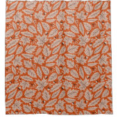 Oranje val bladeren & eikels patroon douchegordijn (Voorkant)