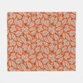 Oranje val bladeren & eikels patroon fleece deken (Voorkant (Horizontaal))