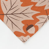 Oranje val bladeren & eikels patroon fleece deken (Hoek)