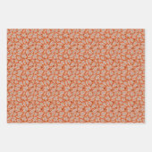 Oranje val bladeren & eikels patroon inpakpapier vel (Voorkant 3)