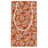 Oranje val bladeren & eikels patroon klein cadeauzakje (Voorkant)