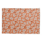 Oranje val bladeren & eikels patroon kussensloop (Achterkant)