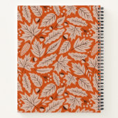 Oranje val bladeren & eikels patroon notitieboek (Achterkant)