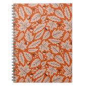 Oranje val bladeren & eikels patroon notitieboek (Voorkant)